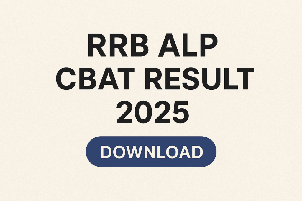 RRB ALP CBAT Result 2025 PDF Download
